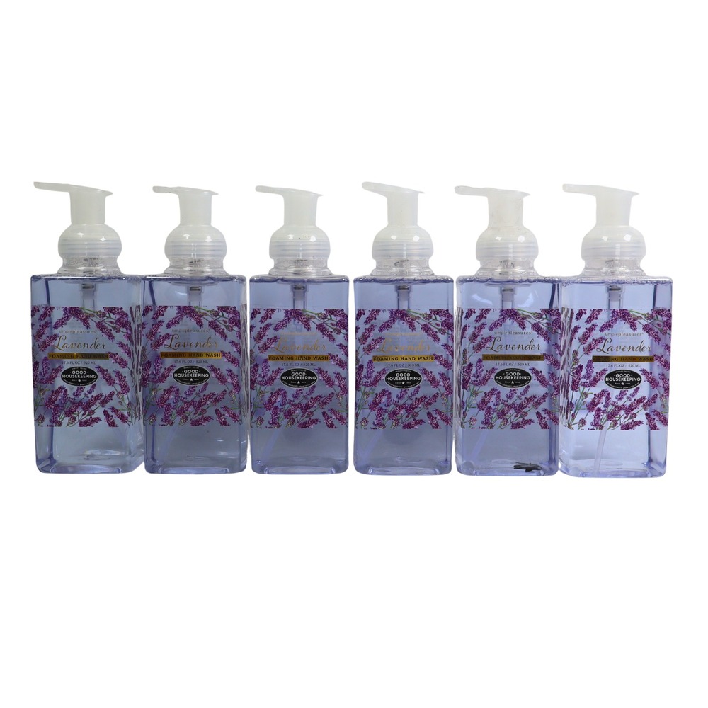 6 PACK Simple Pleasures Lavender Foaming Hand Wash Pump Bottle 17.6 fl oz Ea